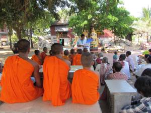 TB health promotion activity at a pagoda in Kampong Cham
