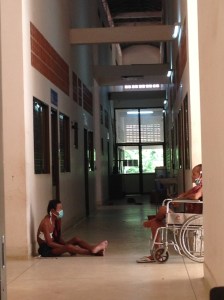 TB patients await their doctor's appointment, Kampong Cham Hospital July 2014