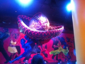 Huge sombrero on the wall of Gonzalez y Gonzalez restaurant, Mercer St SoHo