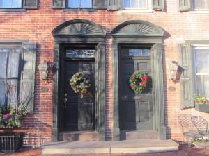 American doorways at Christmas