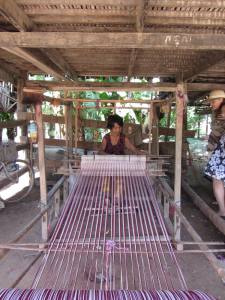 Krama weaving at a silk village in Tboung Khmum Province, last year