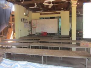 A 16km round-trip each day will bring Paula's two brothers to this private English class, under the teacher's elevated home.