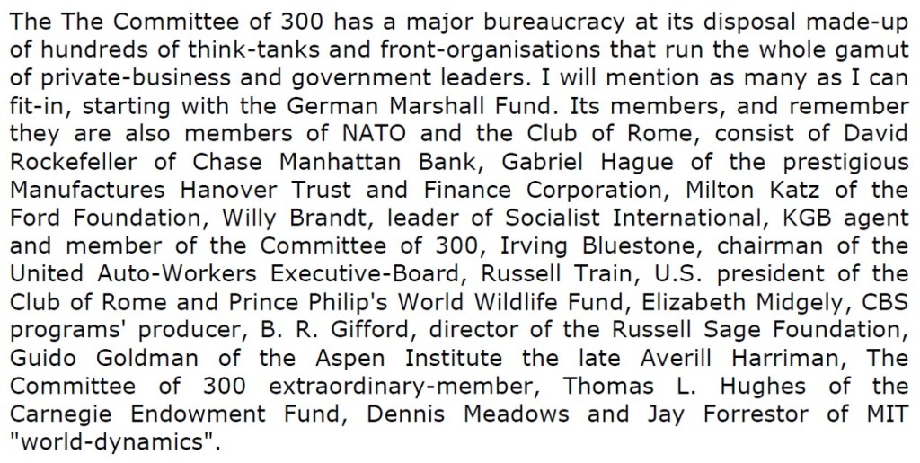 Video footage of Dennis Meadows speaking, contrasts with a presentation by 